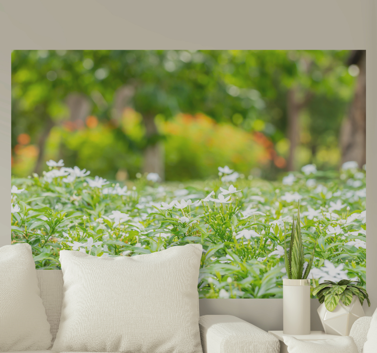 Fototapeta květiny bohaté bílé květy - TenStickers