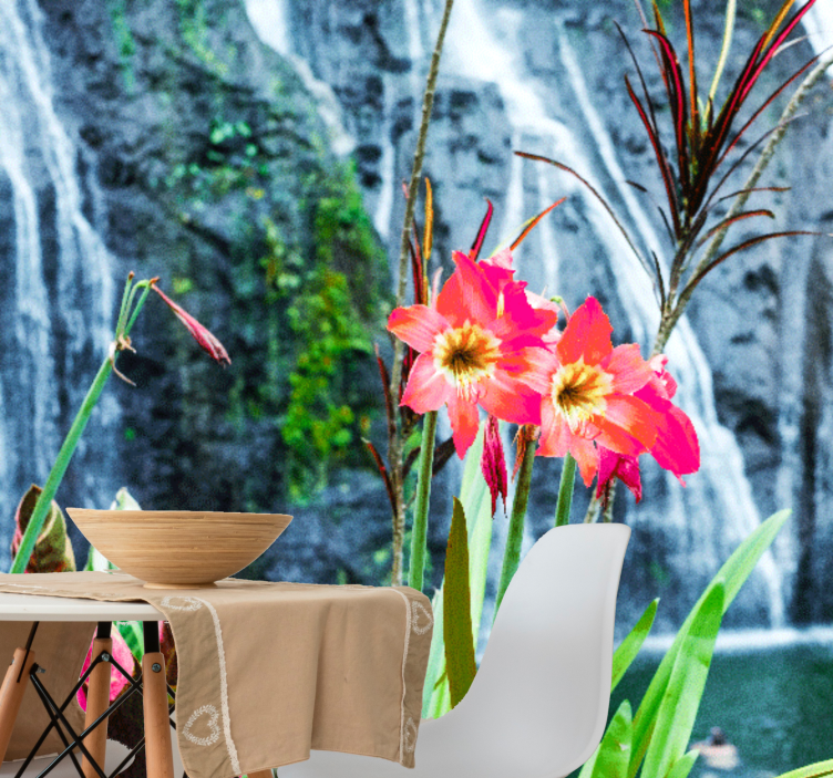 Fototapeta květiny růžové tropické květy - TenStickers