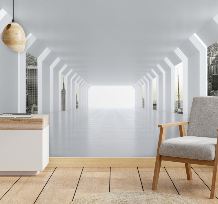 Fototapeta pro město a zemi futuristický pohled na město - TenStickers