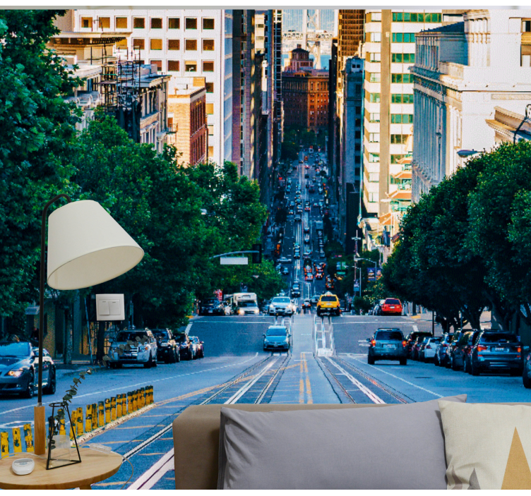 Fototapeta pro město a zemi městský pohled na ulici - TenStickers