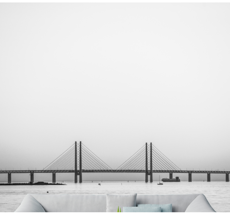 Fototapeta pro město a zemi most nad vodou - TenStickers