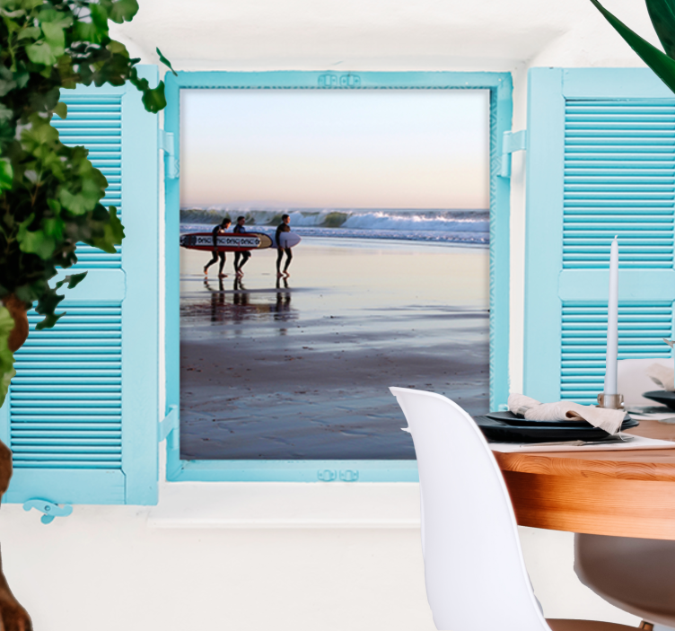 Fototapeta pro město a zemi surfování na pláži - TenStickers