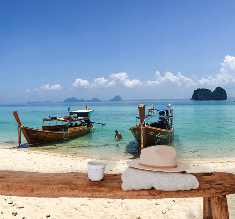 Fototapeta tropická plážová scéna - TenStickers