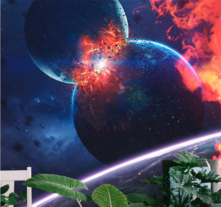 Fototapeta vesmír explozivní kosmická kolize - TenStickers