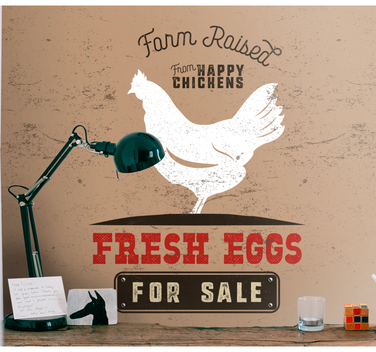 Fototapeta zvířata Čerstvé farmářské slepice - TenStickers