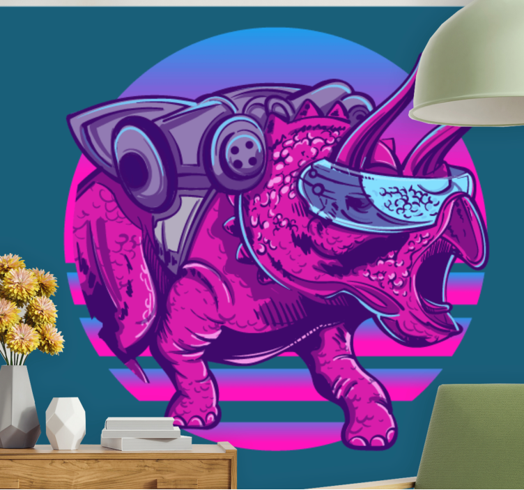 Fototapeta zvířata futuristický triceratops - TenStickers