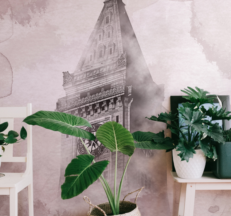 Historická hodinová věž Fototapeta pro město a zemi - TenStickers