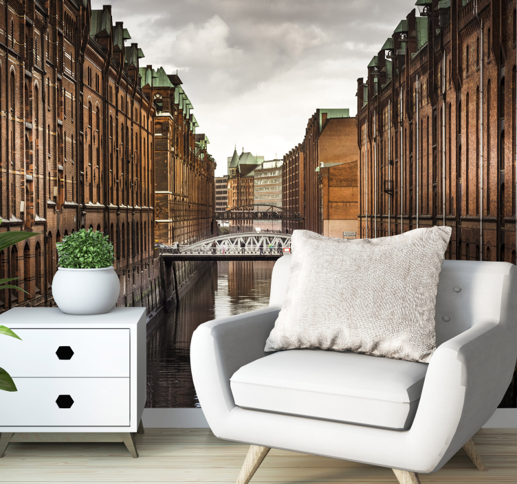 Historický výhled na kanál Fototapeta obrazy na zeď - TenStickers