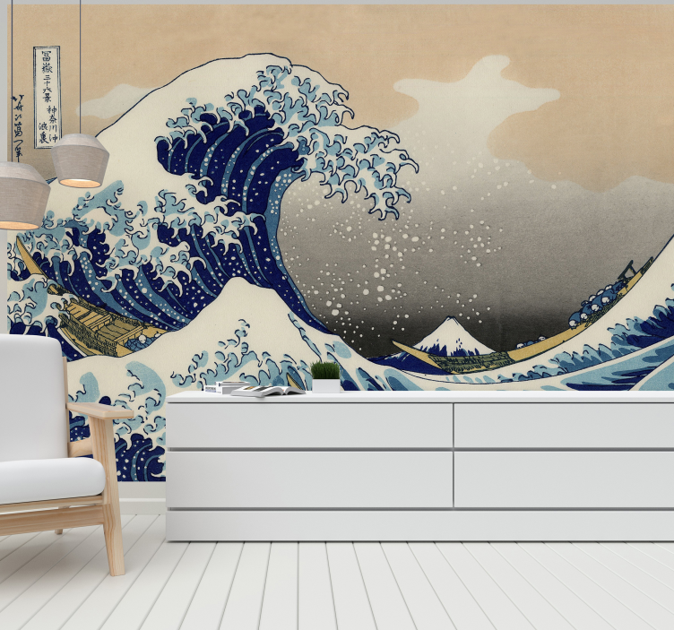Hokusai vlna klasické umění fototapeta - TenStickers