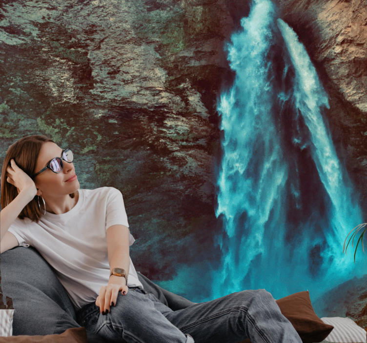 Horská fototapeta velkolepá perspektiva vodopádu - TenStickers