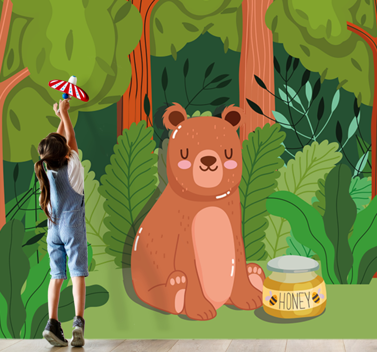 Houpající se karikatura pro med moderní fototapeta - TenStickers