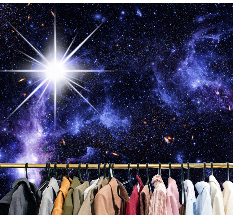 Fototapeta zářící hvězda v prostoru galaxie - TenStickers