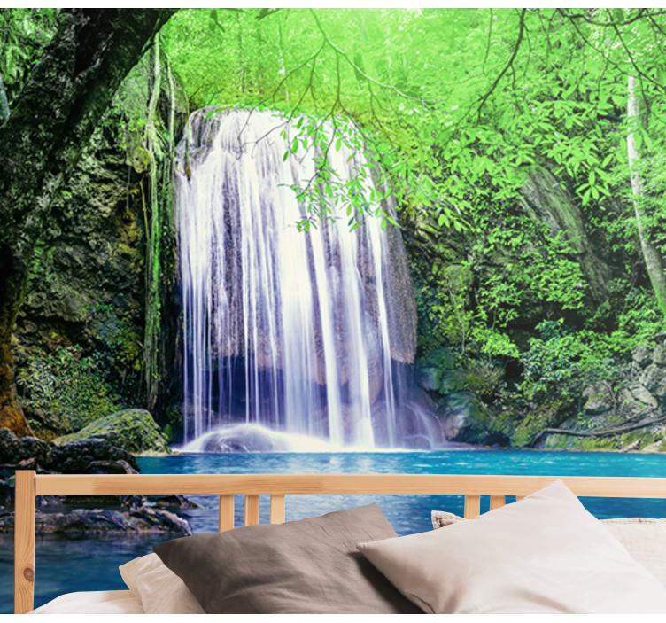 Fototapeta idylická krajina s jezerem - TenStickers