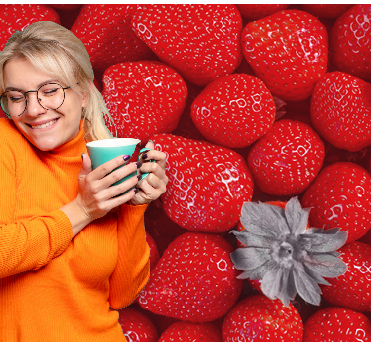 Fototapeta jahody a květinová kuchyně - TenStickers