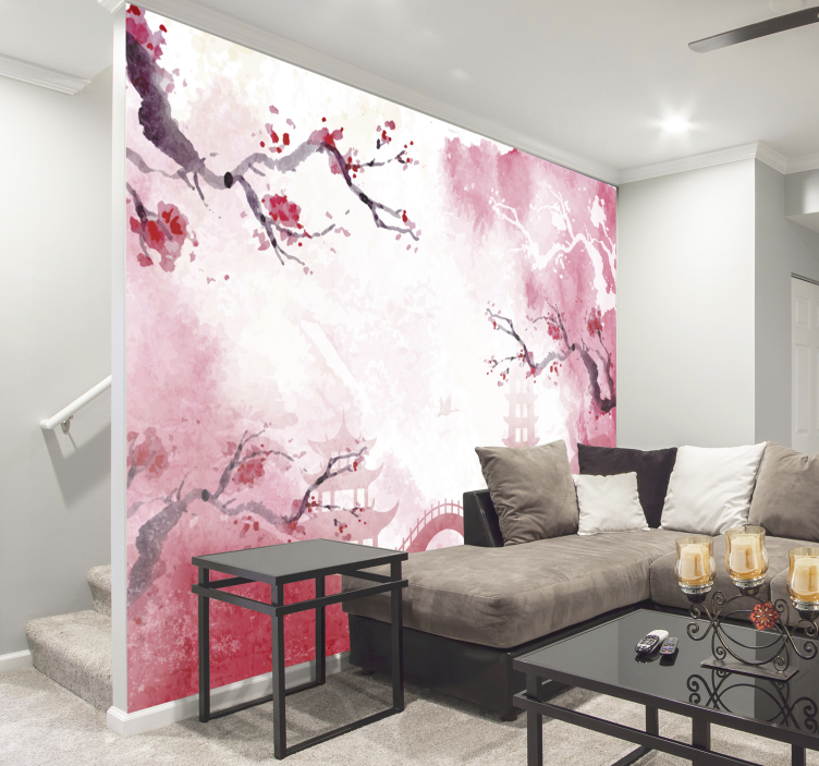 Fototapeta japonská zahradní květina - TenStickers