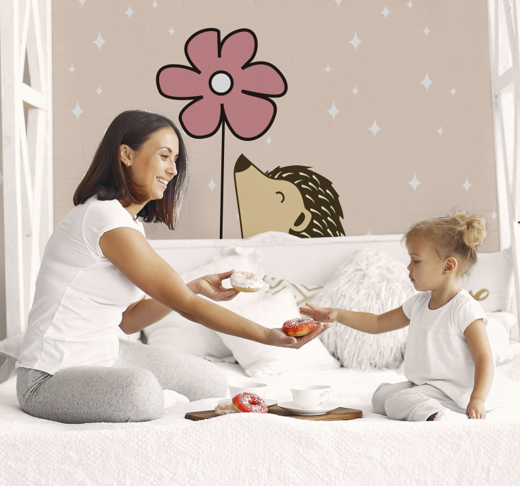 Ježek a květina Fototapeta zvířata - TenStickers