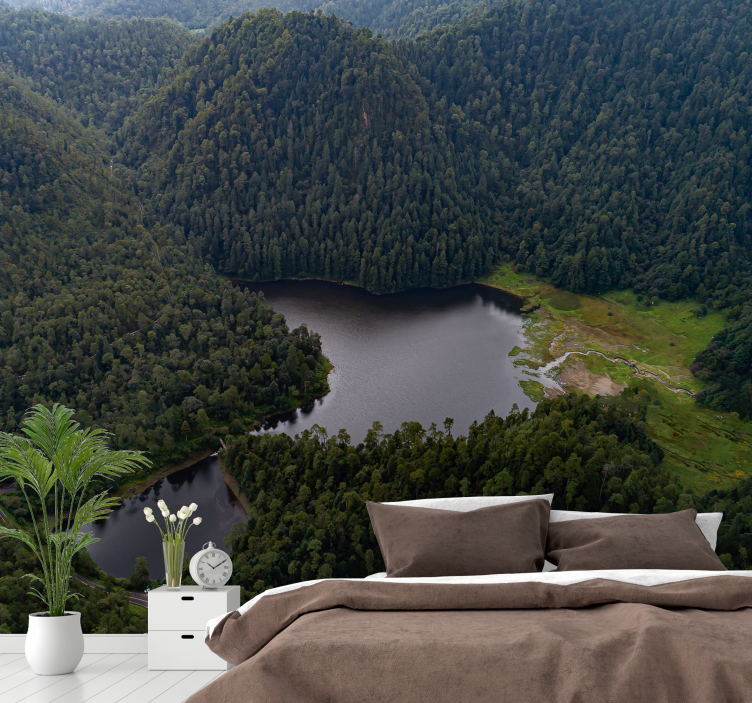 Klid horského jezera Fototapeta - TenStickers