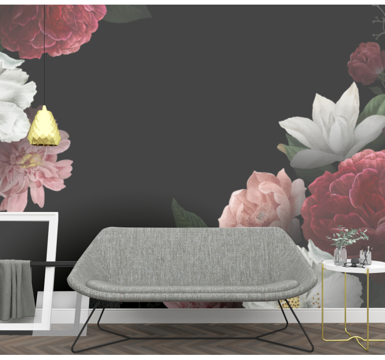 Fototapeta květiny na černém pozadí - TenStickers