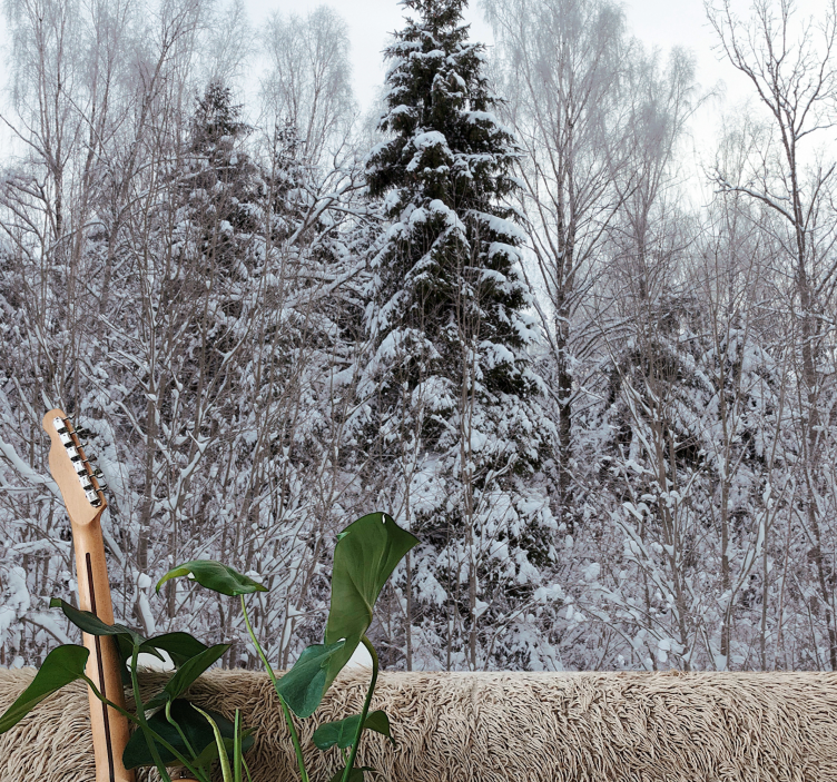 Lesní fototapeta zimní lesní scenérie - TenStickers