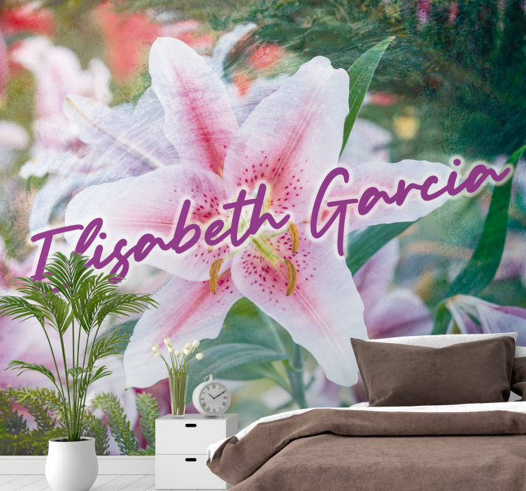 Přizpůsobitelná 3d lilie fototapeta - TenStickers