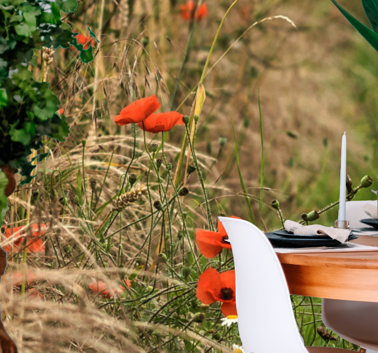 Maková fototapeta klid mákového pole - TenStickers