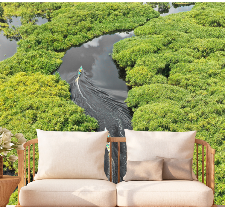 Malebná plavba po řece Fototapeta - TenStickers