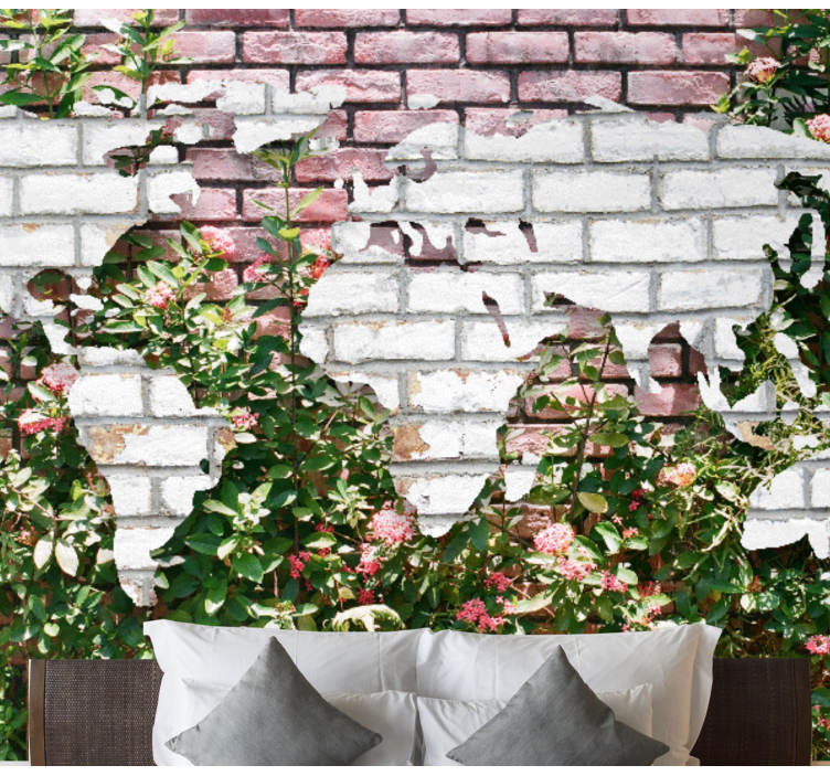 Mapa světa fototapeta kvetoucí světová mapa - TenStickers