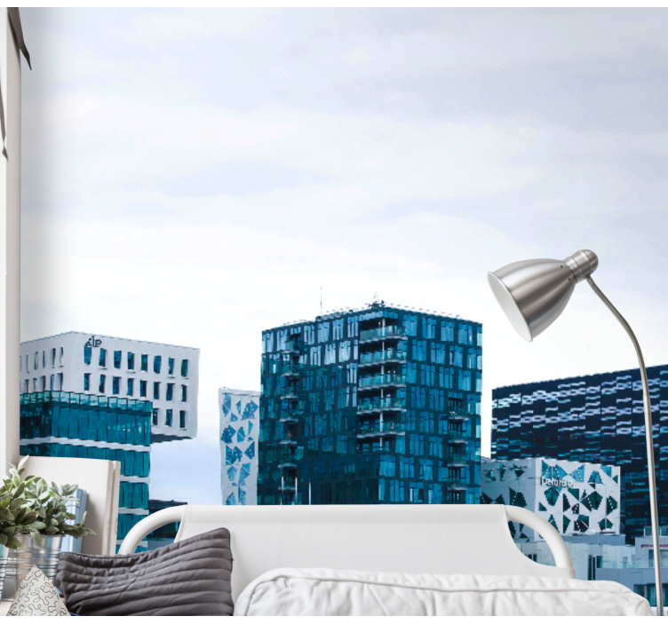 Moderní městské panorama Fototapeta pro město a zemi - TenStickers