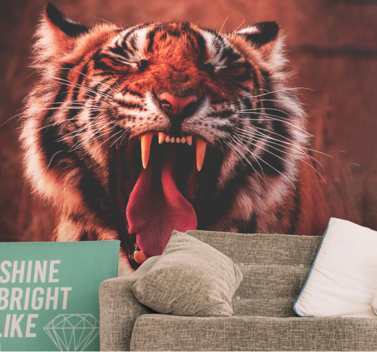 Nálepka na zeď úžasný tygr se probouzí - TenStickers