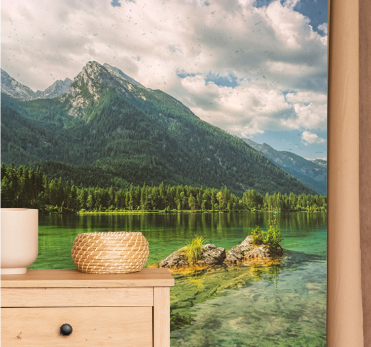 Fototapeta jezero hory a mraky jezero - TenStickers