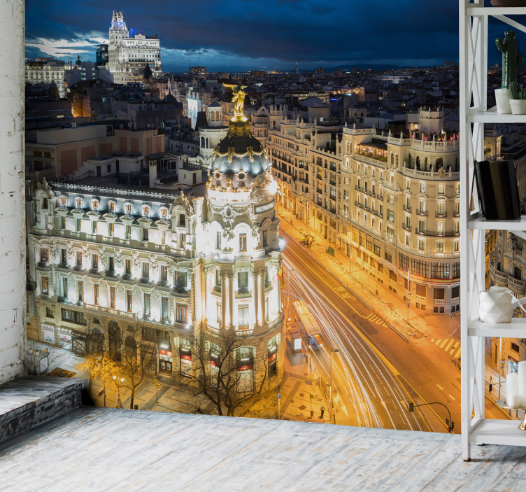 Noční pohled na madrid Fototapeta Madrid - TenStickers