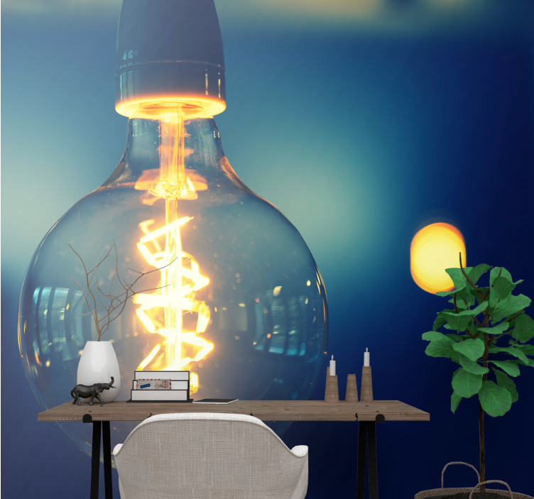 Obrovské moderní žárovky tapeta na zeď ložnice - TenStickers