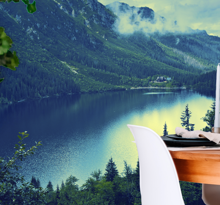 Odraz velké hory Fototapeta - TenStickers