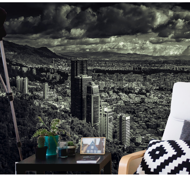 Panoramatický výhled na hory Fototapeta pro město a zemi - TenStickers