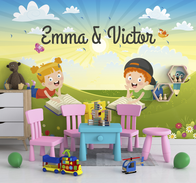 Personalizované čtení fototapeta pro děti - TenStickers