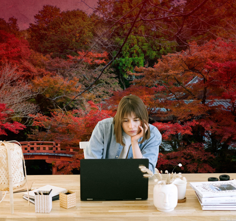 Fototapeta podzim v japonsku přírody - TenStickers