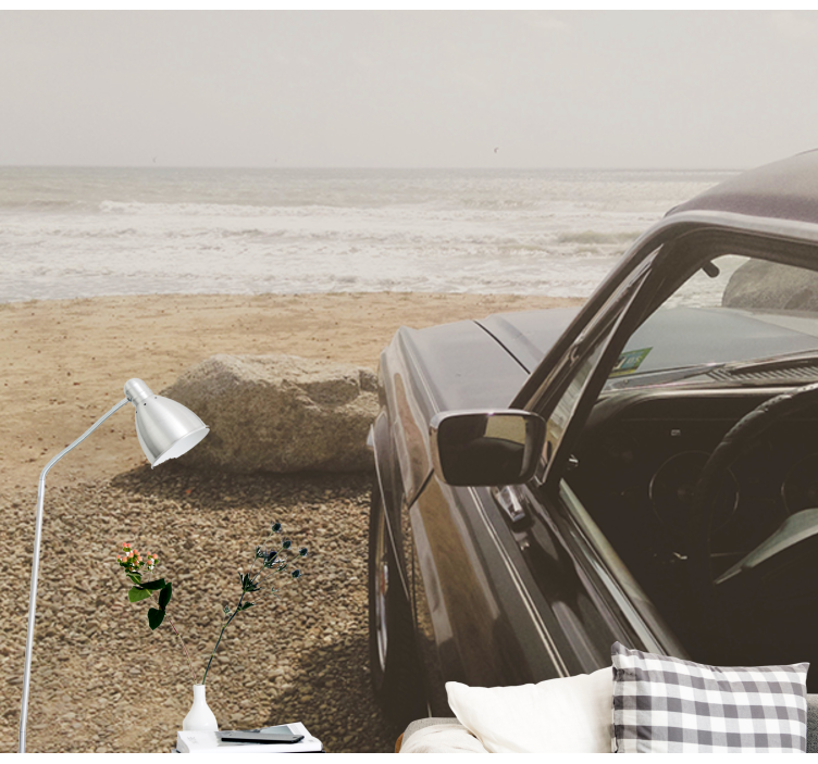 Pohled na klasické auto Fototapeta vozidel - TenStickers