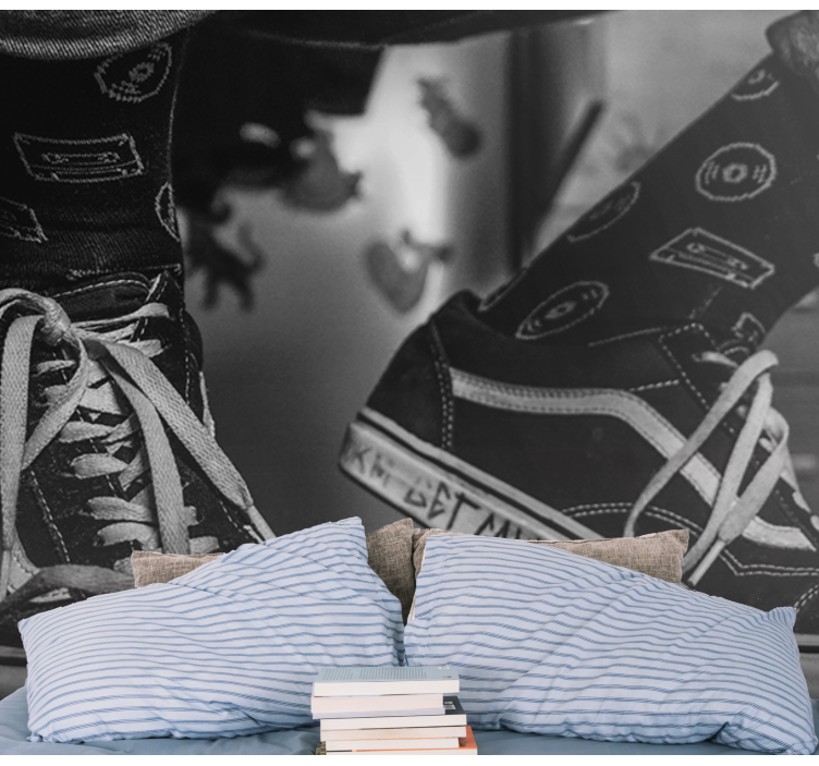 Ponožky z kazetových pásků Fototapeta hudba - TenStickers