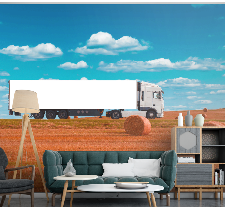 Přeprava balíků sena Fototapeta vozidel - TenStickers