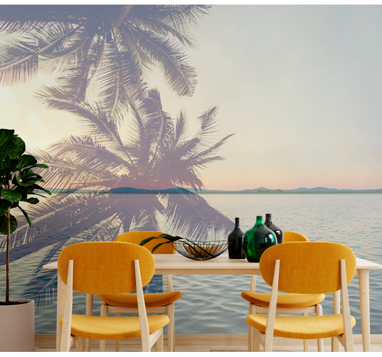 Příroda fototapeta klidná silueta palmy - TenStickers