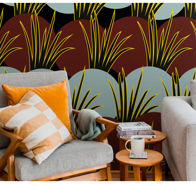 Příroda fototapeta stylizované vzory trávy - TenStickers