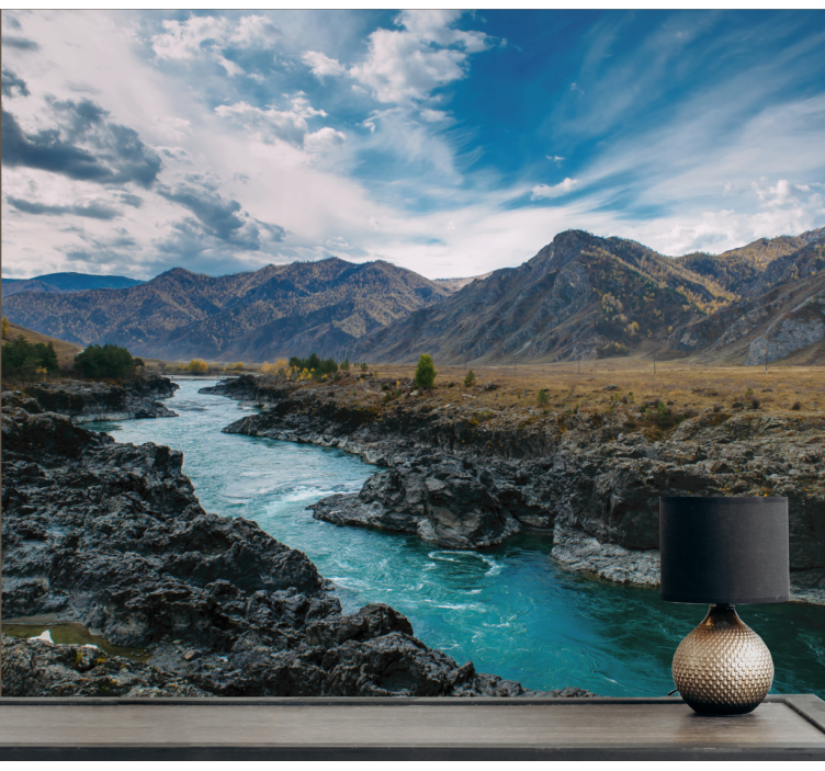 řeka horský výhled Fototapeta - TenStickers