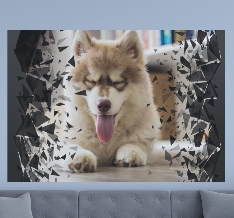 Rozbitá zeď a vlastní zvíře 3d fototapeta - TenStickers