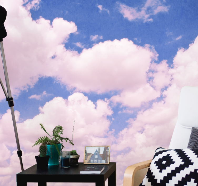 Fototapeta růžová obloha s mraky přírody - TenStickers