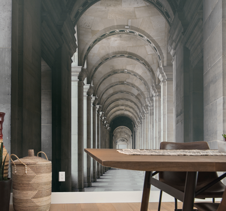 3d fototapeta starověký cement oblouky hloubka - TenStickers