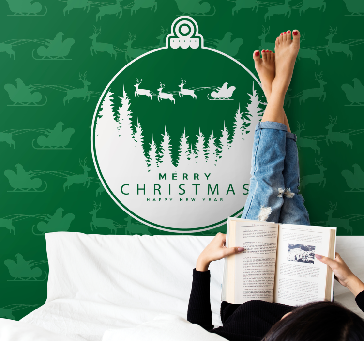 Vánoční fototapeta radostná zimní krajina - TenStickers