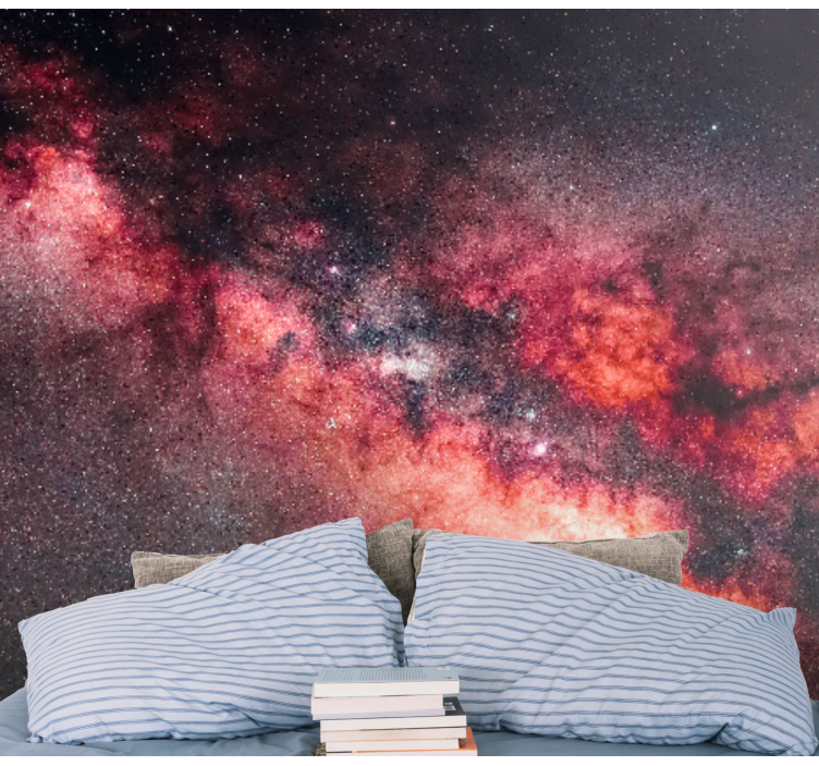 Vesmírný obrázek v červené fototapetě - TenStickers