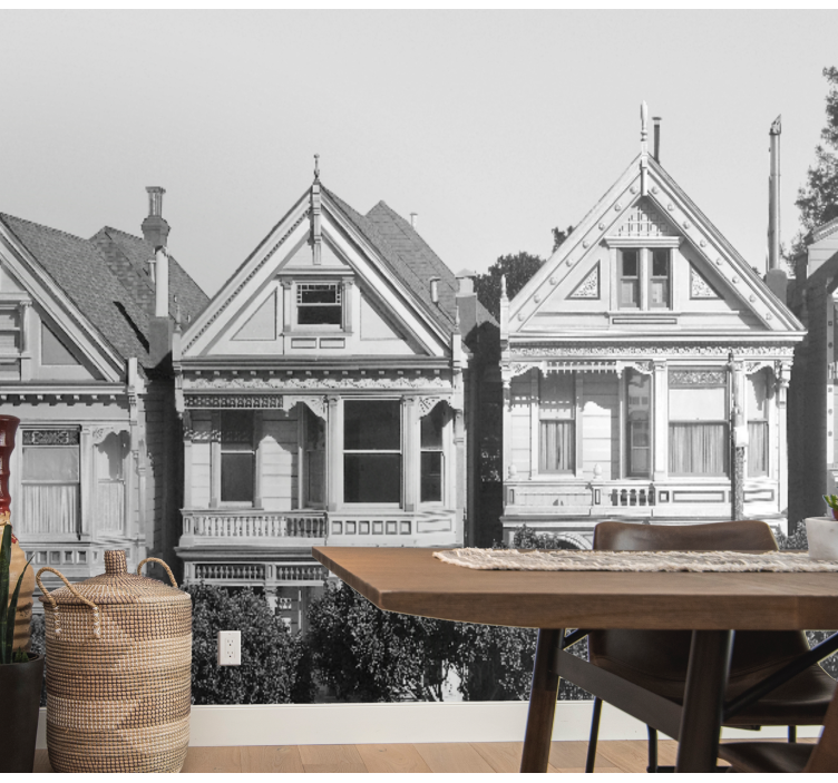 Viktoriánské řady domů Fototapeta pro město a zemi - TenStickers