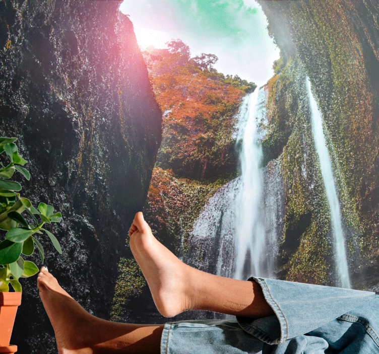 Vodopád fototapeta velkolepá kaskádová scenérie - TenStickers