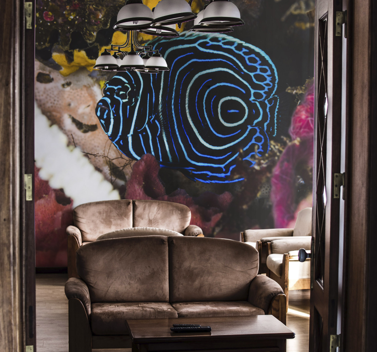 Fototapeta zvířata modré rybí vzory - TenStickers